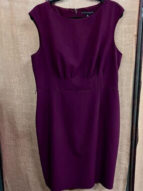 ANTONIO MELANI Deep Plum Midi Sheath Dress